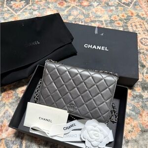 Channel Silver Crossbody Bag